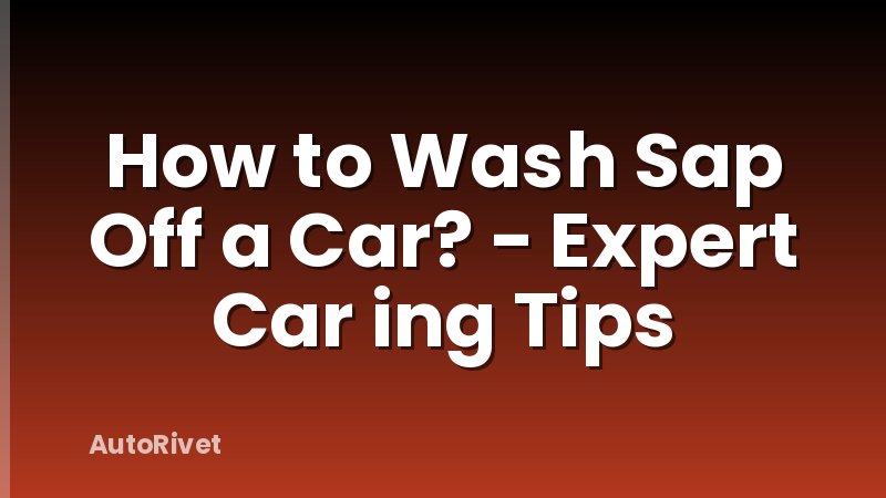 How to Wash Sap Off a Car? - Expert Car ing Tips