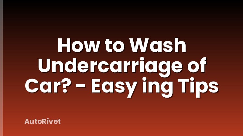 How to Wash Undercarriage of Car? - Easy ing Tips