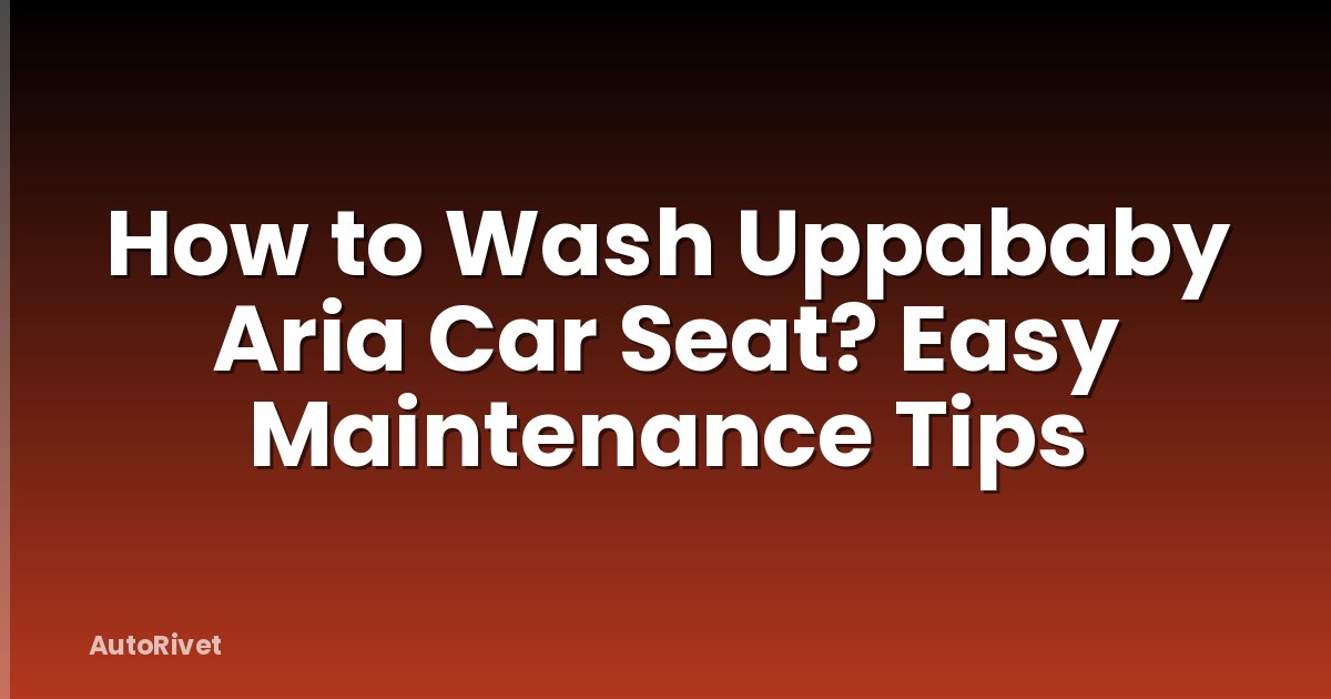 How to Wash Uppababy Aria Car Seat? Easy Maintenance Tips