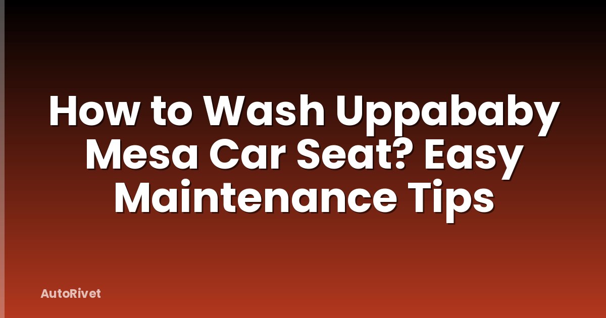 How to Wash Uppababy Mesa Car Seat? Easy Maintenance Tips
