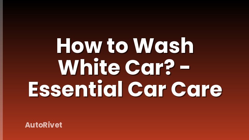 How to Wash White Car? - Essential Car Care