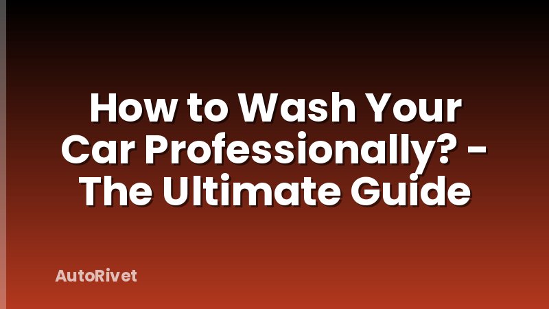 How to Wash Your Car Professionally? - The Ultimate Guide