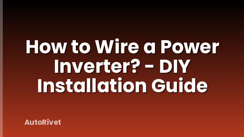 How to Wire a Power Inverter? - DIY Installation Guide