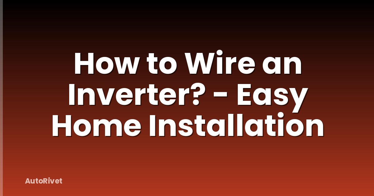 How to Wire an Inverter? - Easy Home Installation