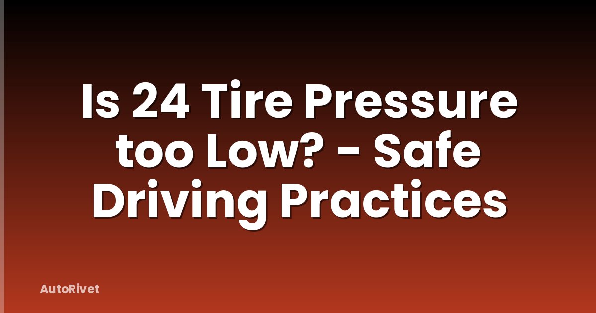 Is 24 Tire Pressure too Low? - Safe Driving Practices
