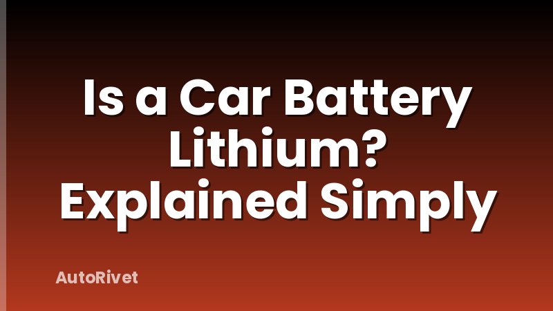 Is a Car Battery Lithium? Explained Simply