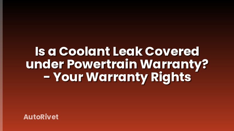 Is a Coolant Leak Covered under Powertrain Warranty? - Your Warranty Rights