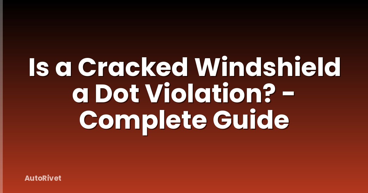 Is a Cracked Windshield a Dot Violation? - Complete Guide