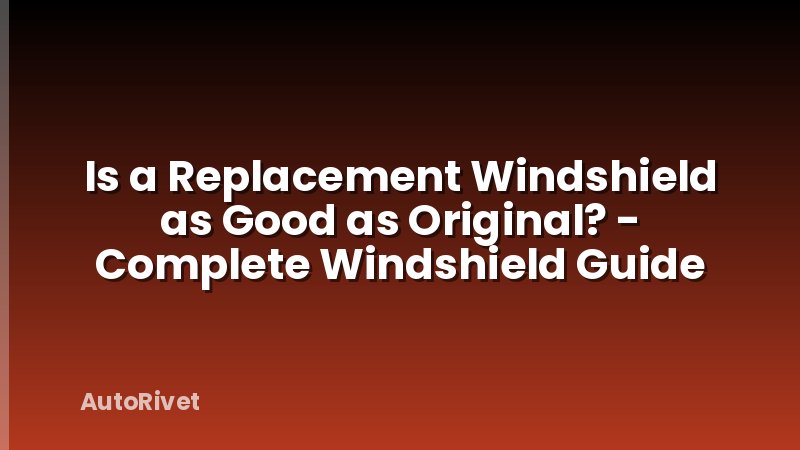Is a Replacement Windshield as Good as Original? - Complete Windshield Guide