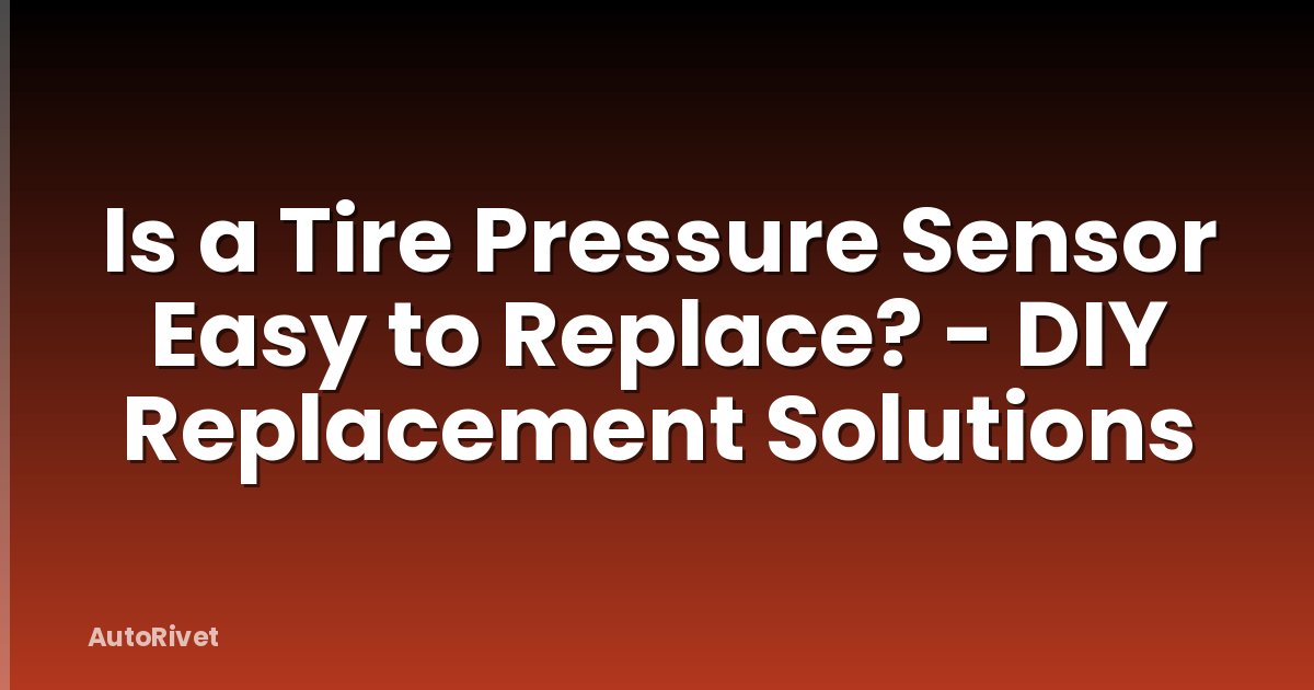 Is a Tire Pressure Sensor Easy to Replace? - DIY Replacement Solutions