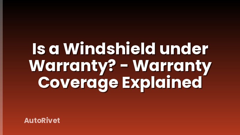 Is a Windshield under Warranty? - Warranty Coverage Explained