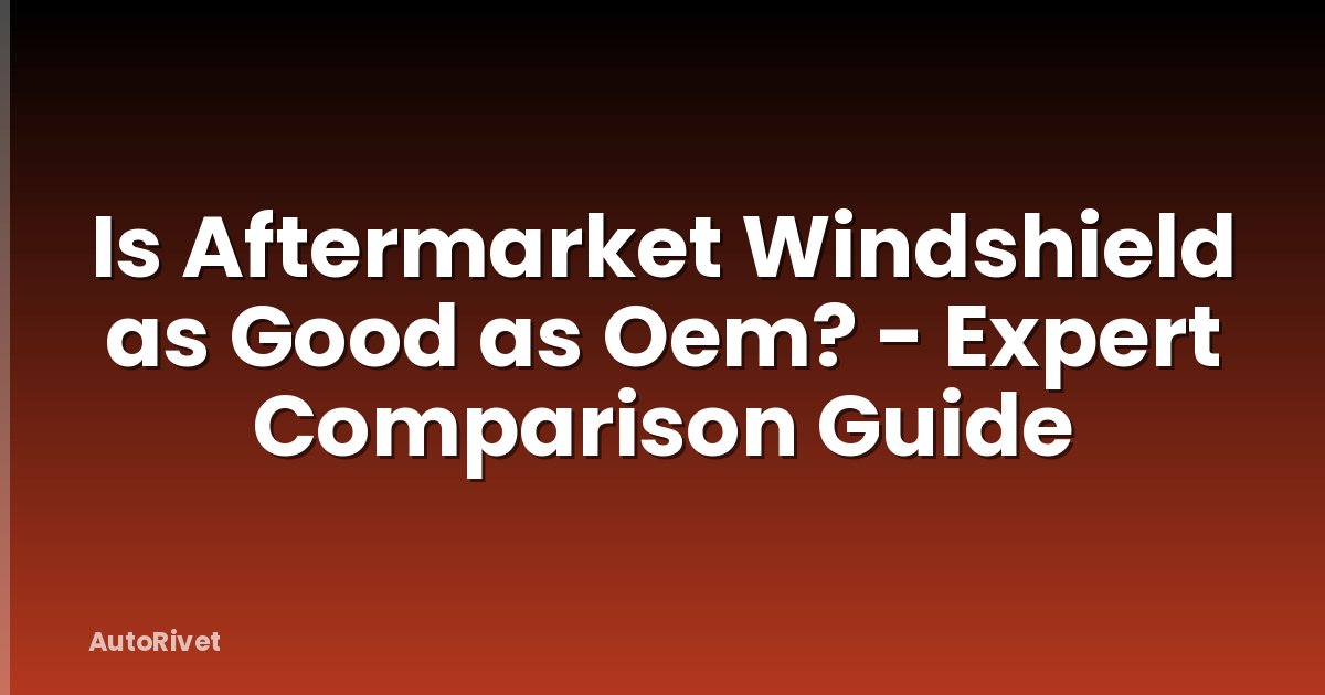 Is Aftermarket Windshield as Good as Oem? - Expert Comparison Guide