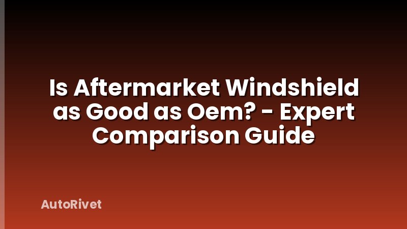 Is Aftermarket Windshield as Good as Oem? - Expert Comparison Guide