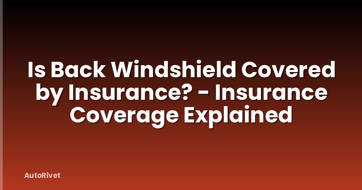 Is Back Windshield Covered by Insurance? - Insurance Coverage Explained