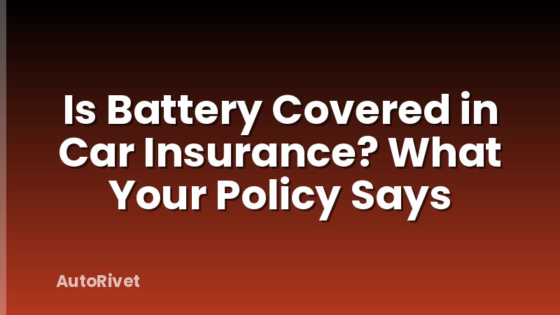 Is Battery Covered in Car Insurance? What Your Policy Says