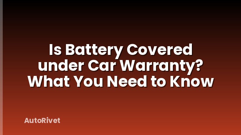 Is Battery Covered under Car Warranty? What You Need to Know