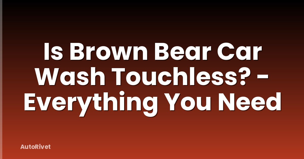Is Brown Bear Car Wash Touchless? - Everything You Need