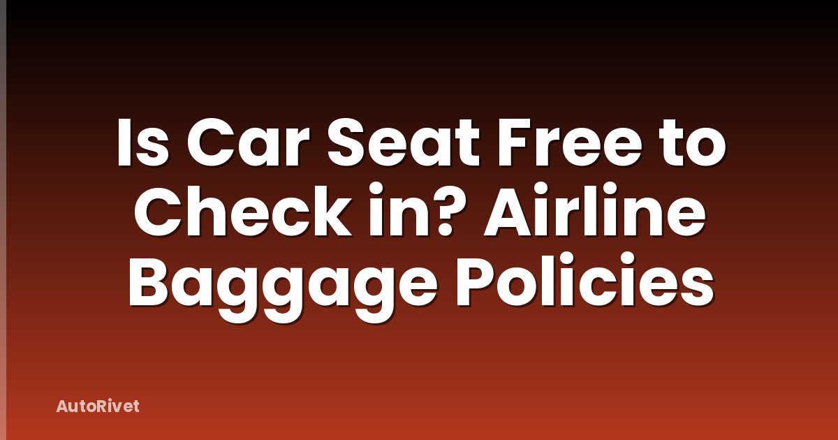Is Car Seat Free to Check in? Airline Baggage Policies