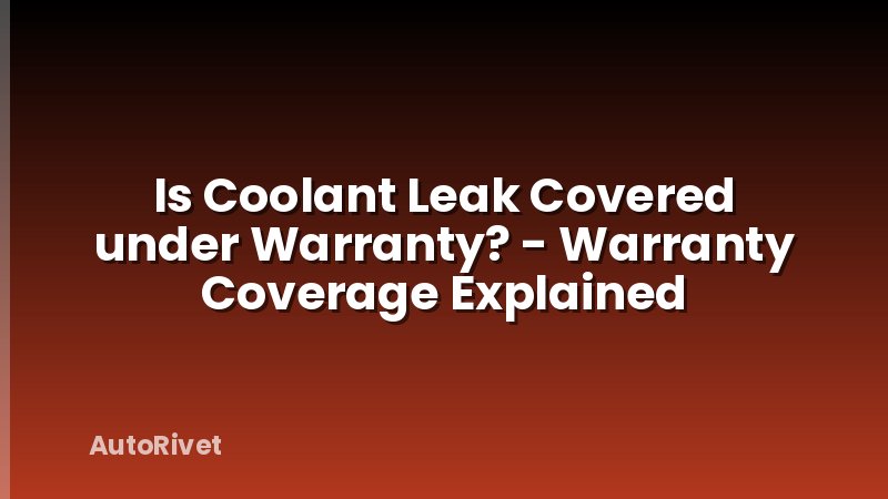 Is Coolant Leak Covered under Warranty? - Warranty Coverage Explained
