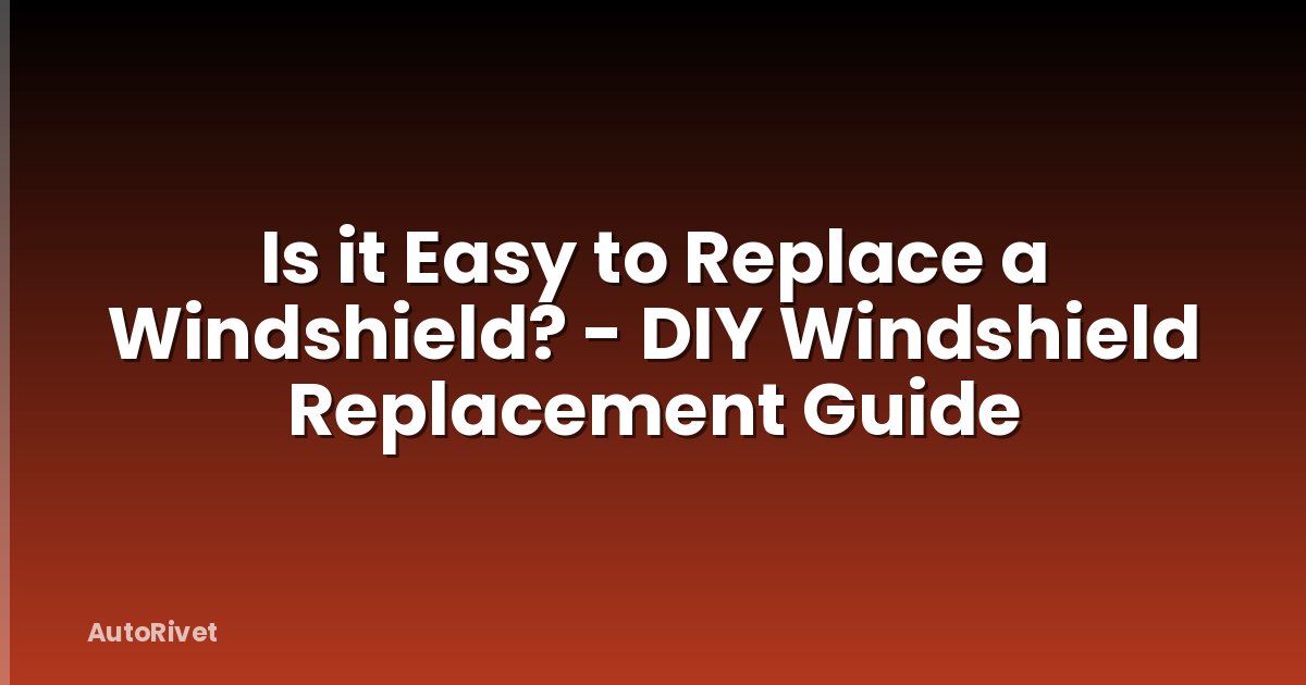 Is it Easy to Replace a Windshield? - DIY Windshield Replacement Guide