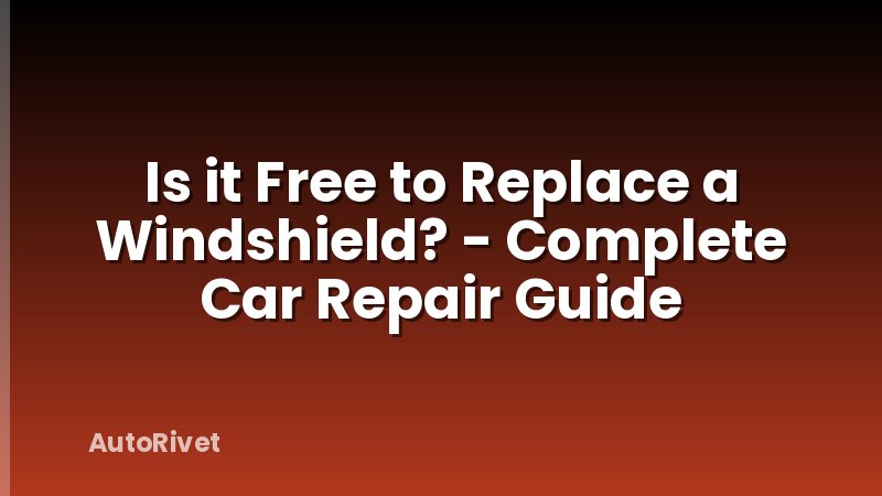 Is it Free to Replace a Windshield? - Complete Car Repair Guide