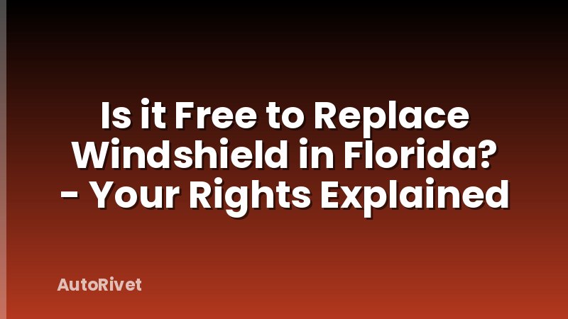 Is it Free to Replace Windshield in Florida? - Your Rights Explained