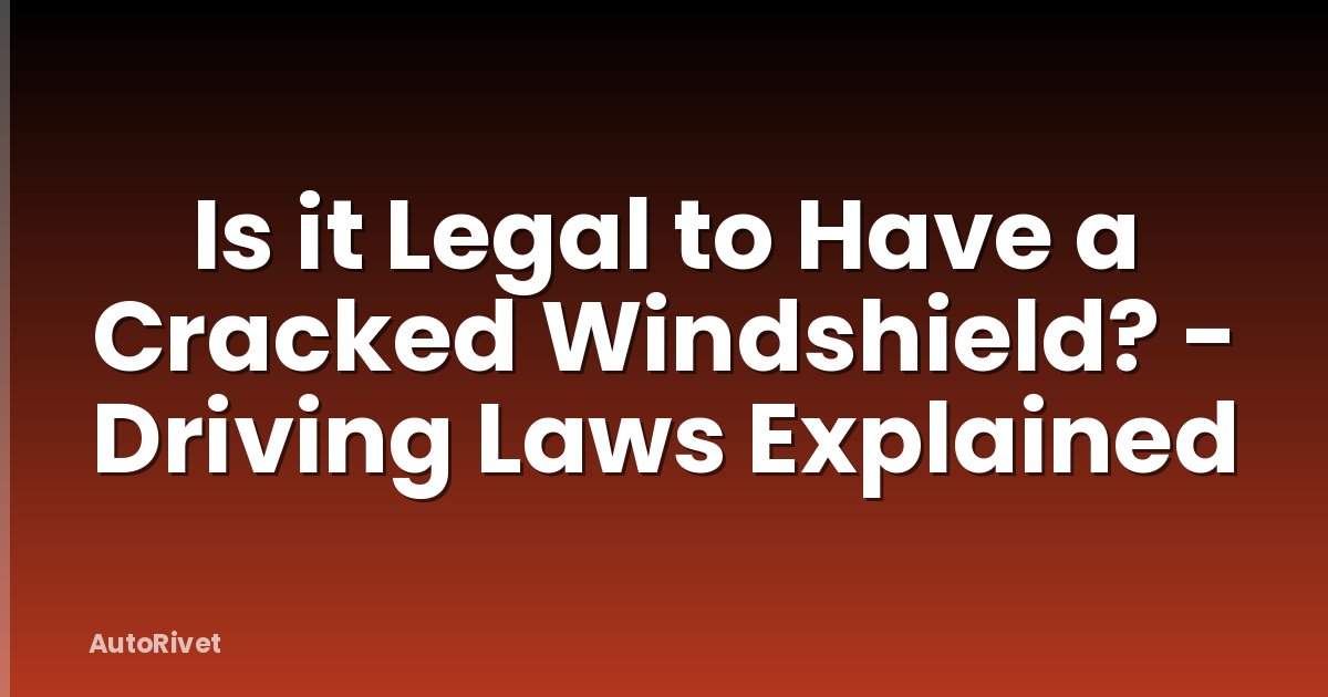 Is it Legal to Have a Cracked Windshield? - Driving Laws Explained