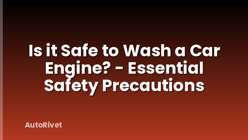 Is it Safe to Wash a Car Engine? - Essential Safety Precautions
