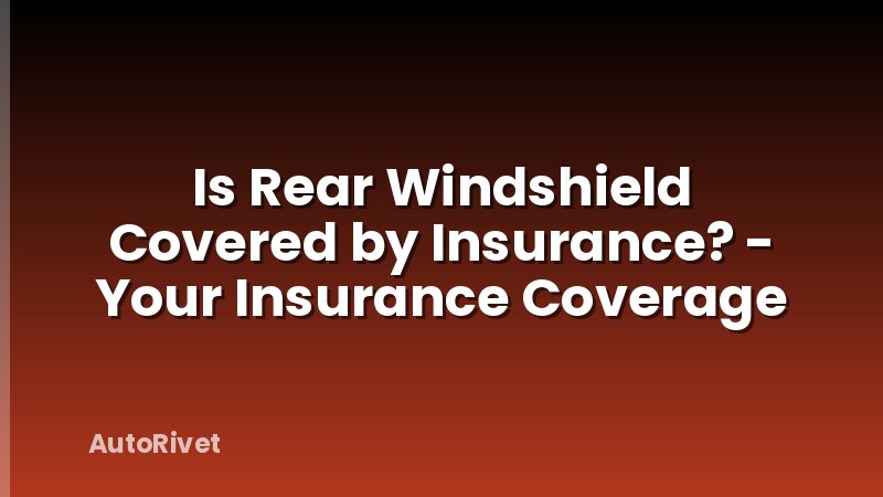 Is Rear Windshield Covered by Insurance? - Your Insurance Coverage