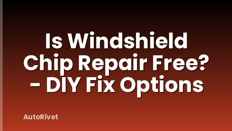 Is Windshield Chip Repair Free? - DIY Fix Options