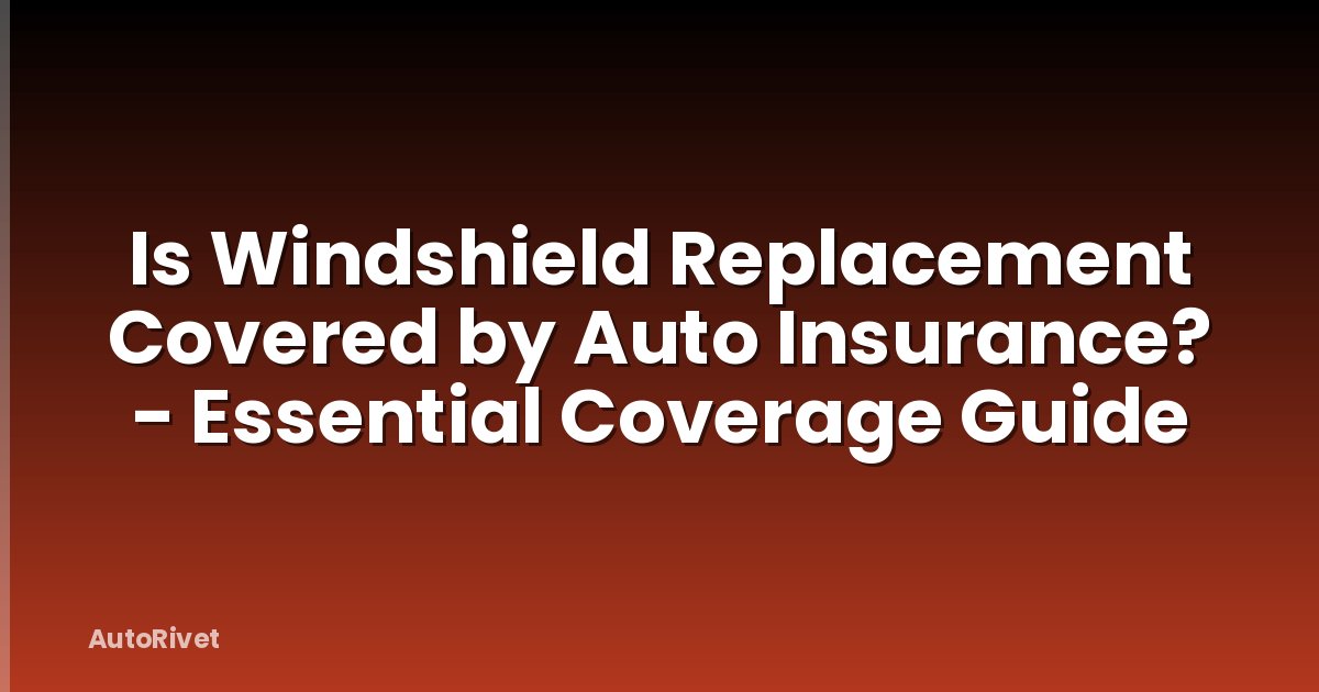 Is Windshield Replacement Covered by Auto Insurance? - Essential Coverage Guide