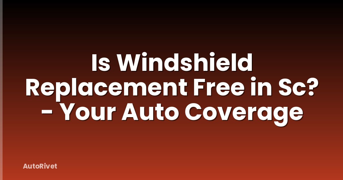 Is Windshield Replacement Free in Sc? - Your Auto Coverage