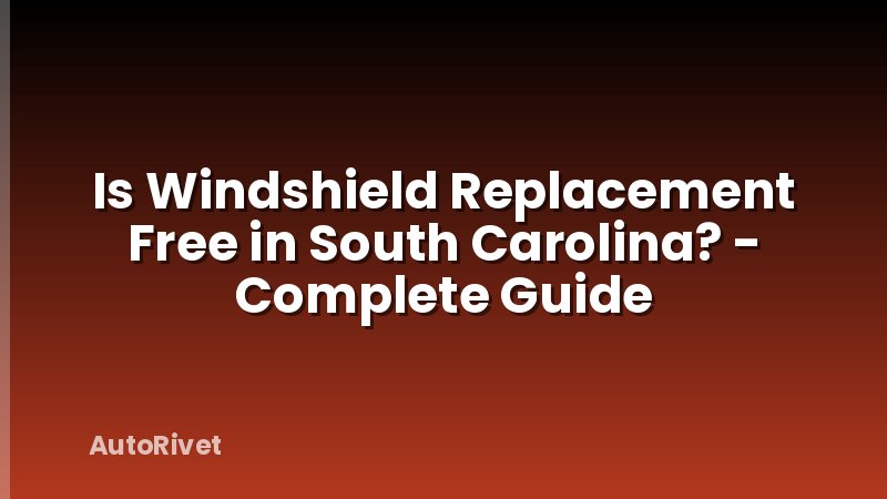 Is Windshield Replacement Free in South Carolina? - Complete Guide