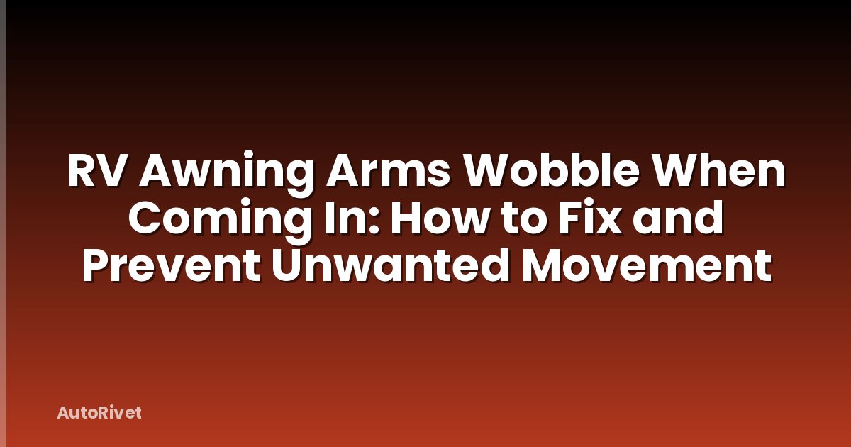RV Awning Arms Wobble When Coming In: How to Fix and Prevent Unwanted Movement