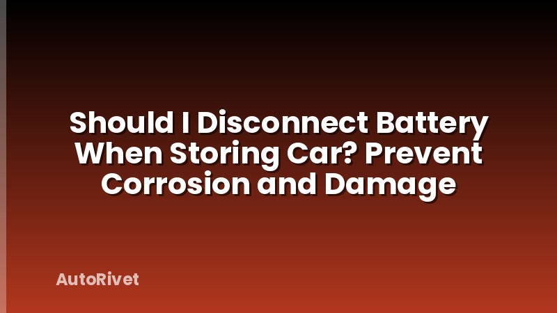 Should I Disconnect Battery When Storing Car? Prevent Corrosion and Damage