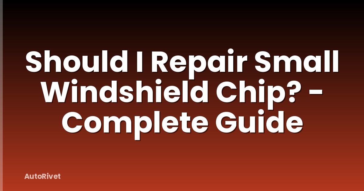 Should I Repair Small Windshield Chip? - Complete Guide