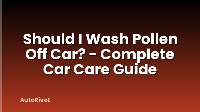 Should I Wash Pollen Off Car? - Complete Car Care Guide