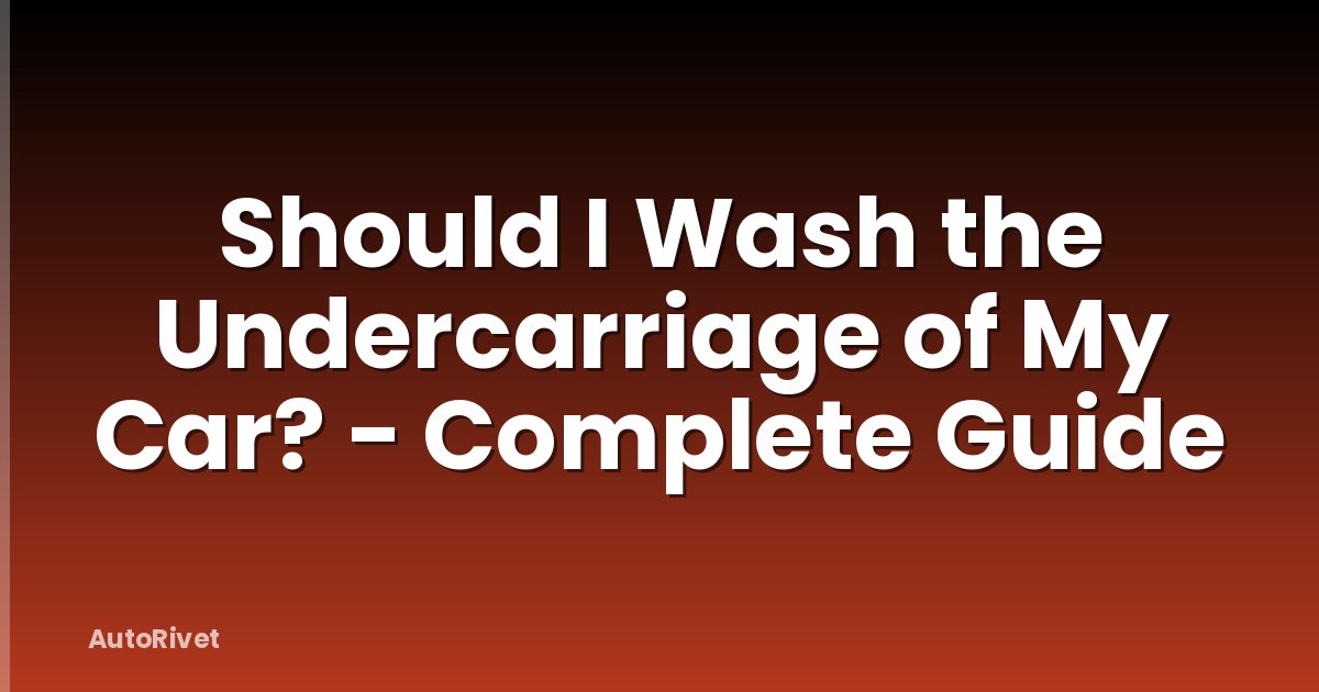 Should I Wash the Undercarriage of My Car? - Complete Guide