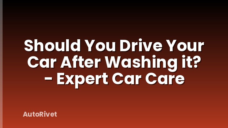 Should You Drive Your Car After Washing it? - Expert Car Care