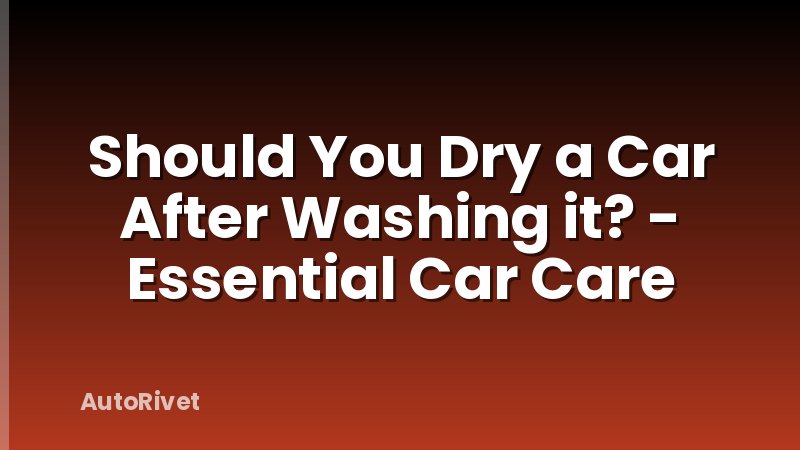 Should You Dry a Car After Washing it? - Essential Car Care