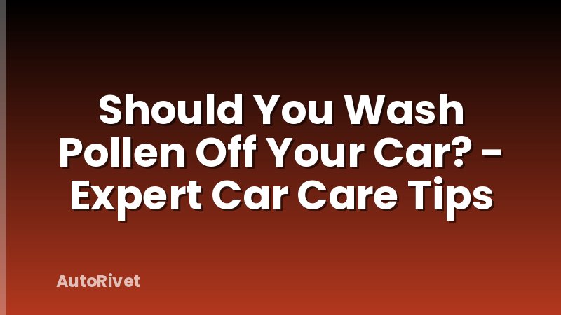 Should You Wash Pollen Off Your Car? - Expert Car Care Tips