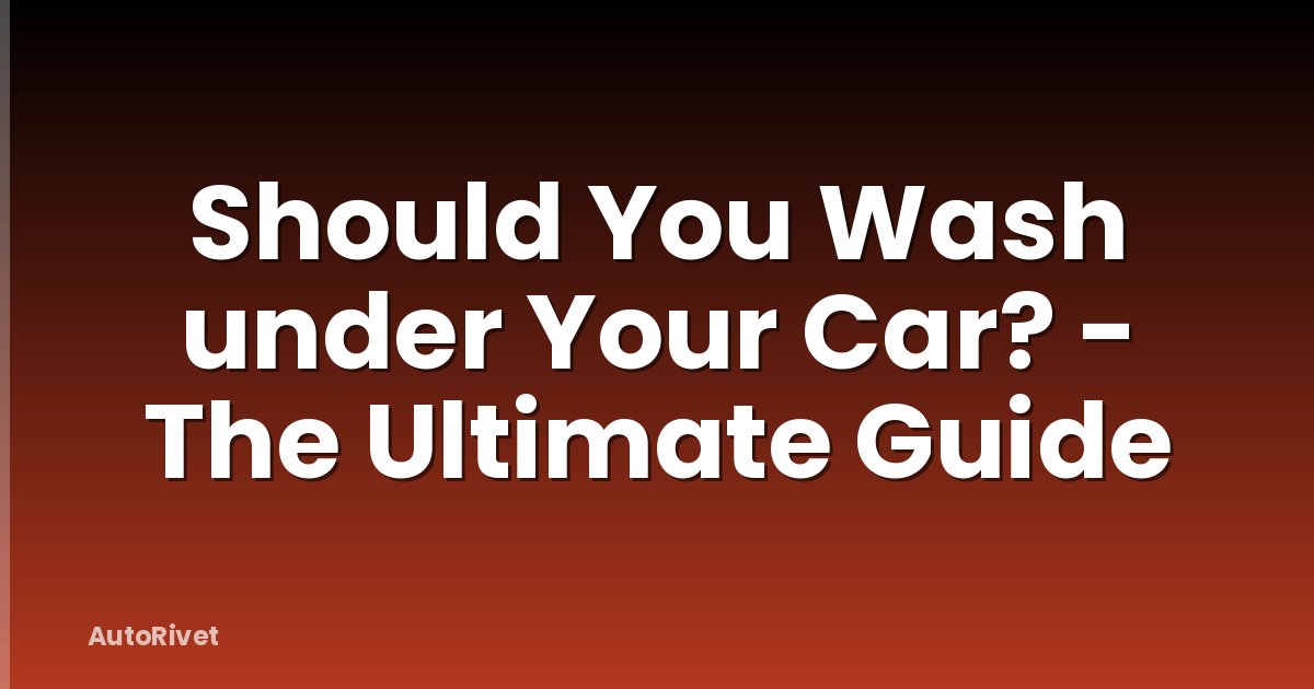 Should You Wash under Your Car? - The Ultimate Guide