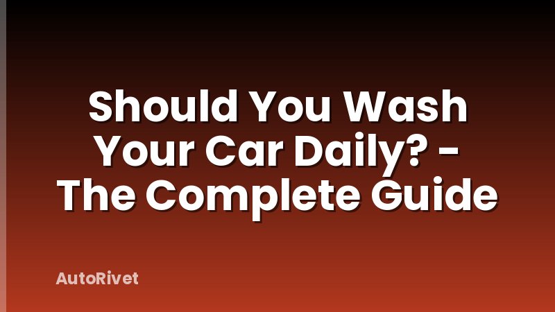 Should You Wash Your Car Daily? - The Complete Guide