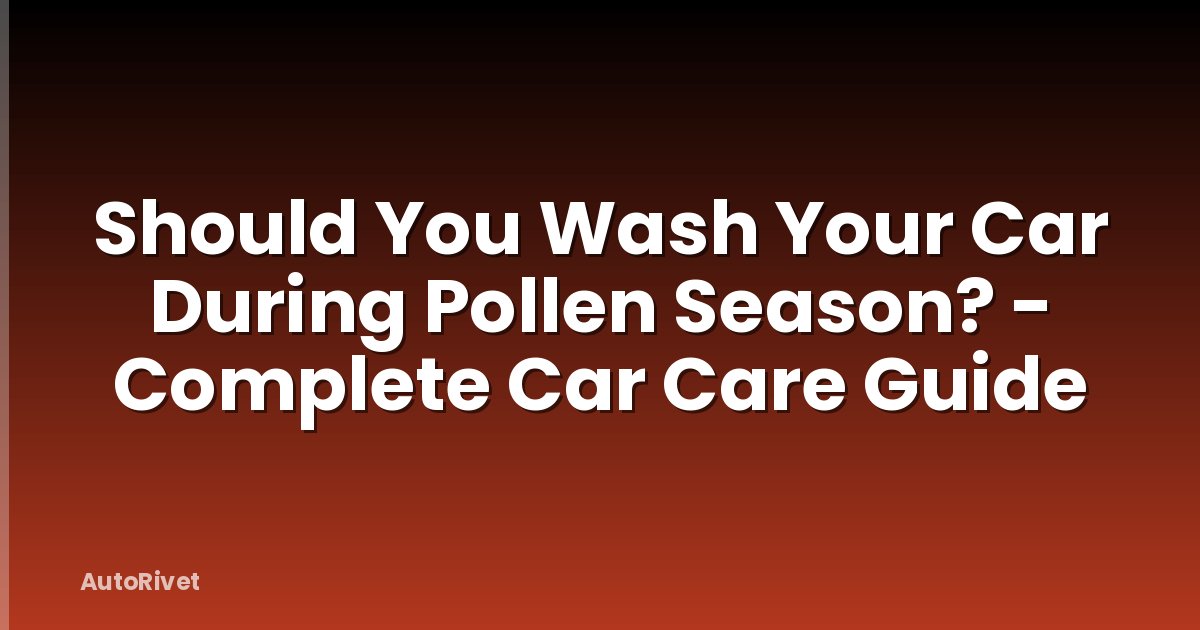 Should You Wash Your Car During Pollen Season? - Complete Car Care Guide