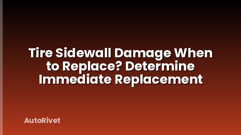 Tire Sidewall Damage When to Replace? Determine Immediate Replacement