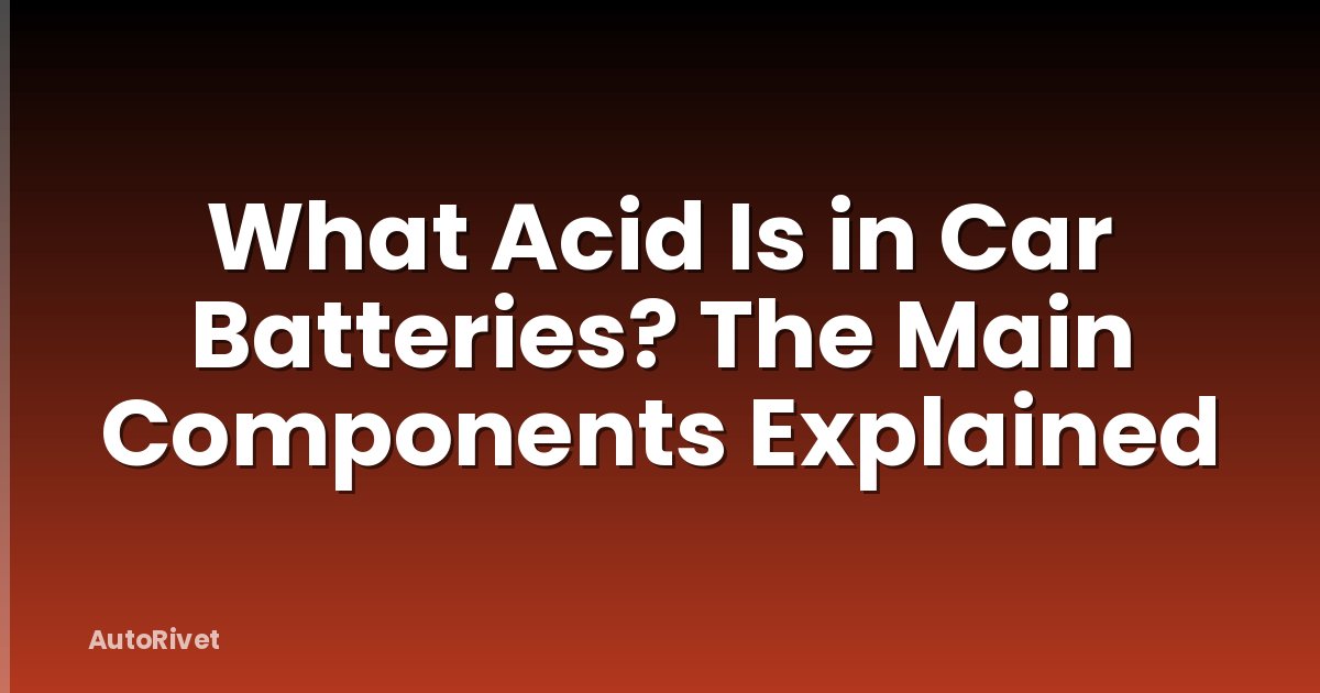 What Acid Is in Car Batteries? The Main Components Explained