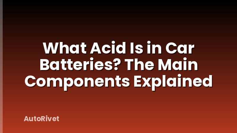 What Acid Is in Car Batteries? The Main Components Explained