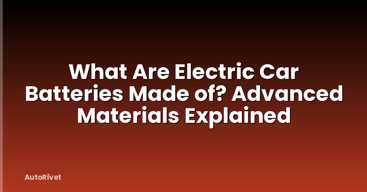 What Are Electric Car Batteries Made of? Advanced Materials Explained