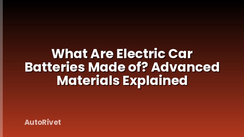 What Are Electric Car Batteries Made of? Advanced Materials Explained