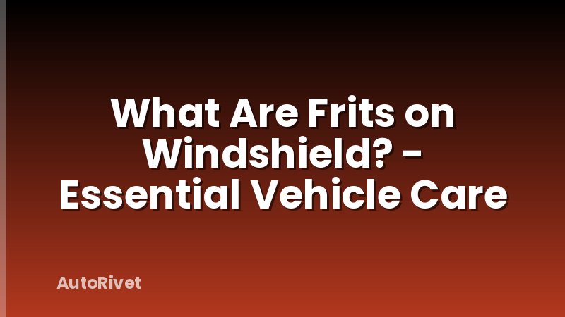 What Are Frits on Windshield? - Essential Vehicle Care